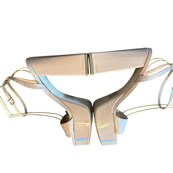 Aqua Cher Leather Ankle Strap Platform Heels Sexy Modern Uptown NEW Size 10 - Picture 8 of 10